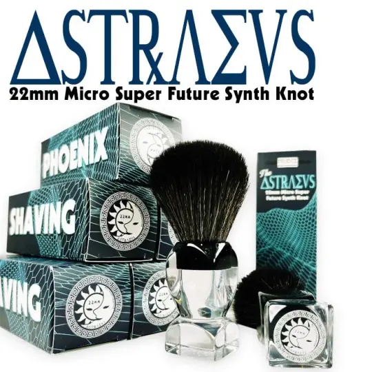 Astraeus 22mm Shaving Brush | Featuring NEW Micro Super Future Hybrid Synth Knot | Retro Shave Tech!