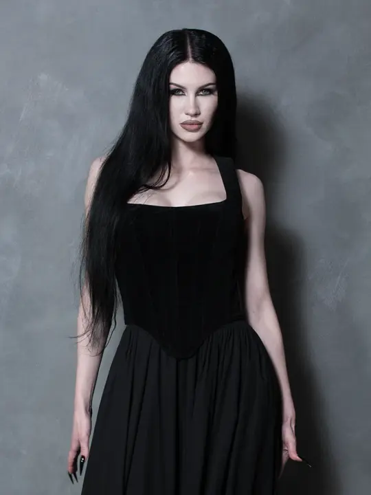 PRE-ORDER - Countess Corset in Black Velvet