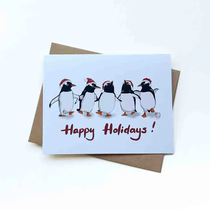 Dancing Penguin Holiday Card