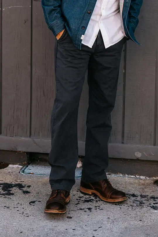 The Pipe Straight Oxford Chino - Ash Black