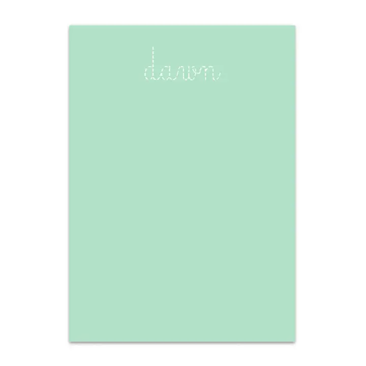Girl's Mint Dashed Font Custom Notepad