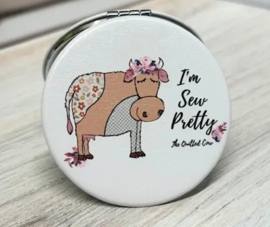 Quilted Cow -I'm Sew Pretty Mirror