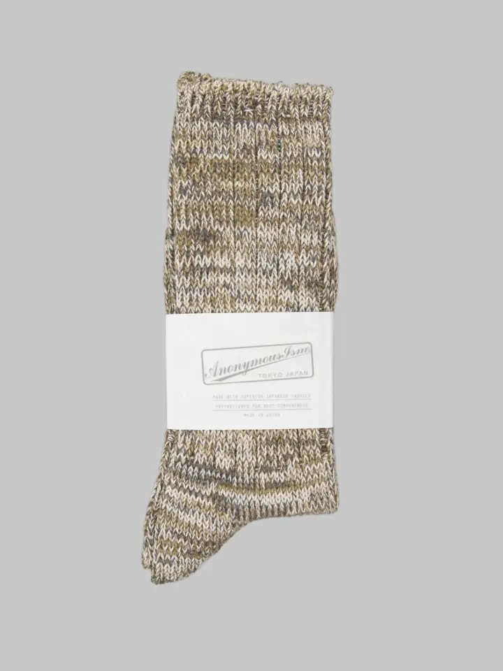 Anonymous Ism 5 Colour Mix Crew Socks Olive