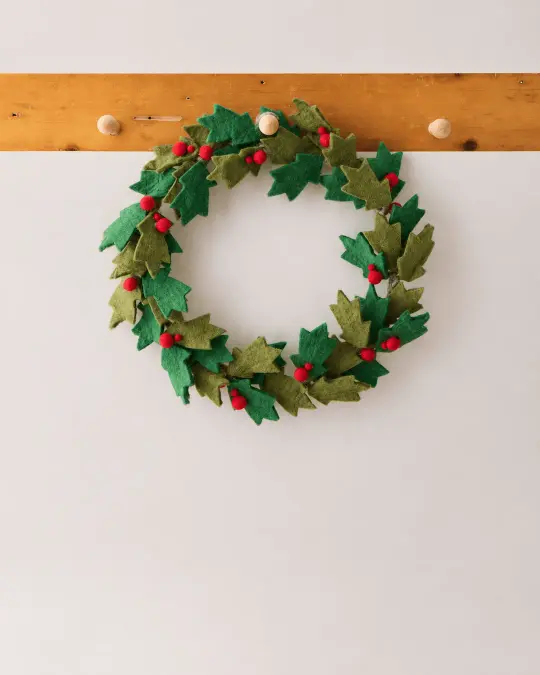 Felted Red Berry Wreath