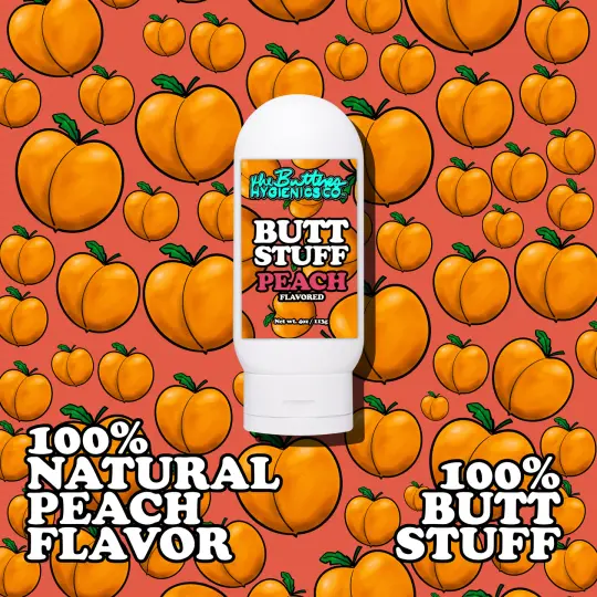 BUTT STUFF FLAVORED: PEACH - The World's Best Tasting Lube for Analingus