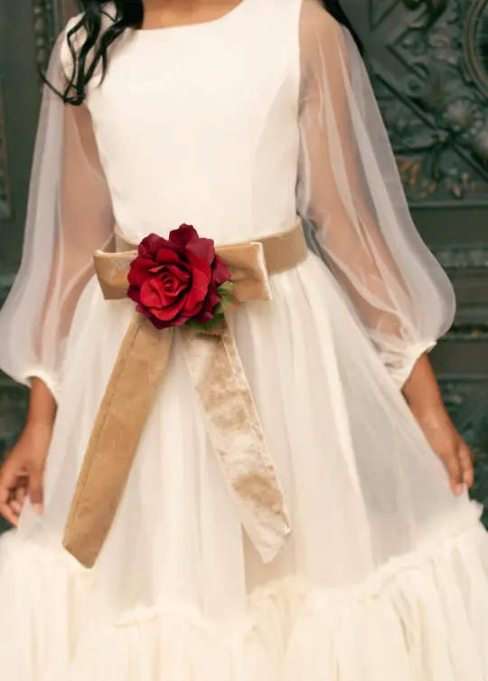 Blair Belt in Scarlet/Tan