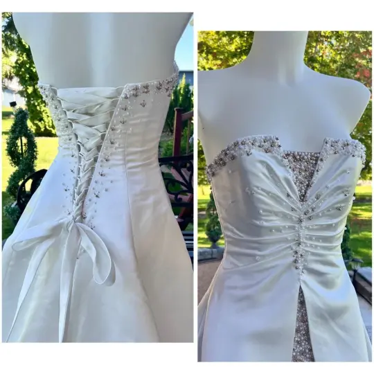 Maggie Sottero Couture Strapless Beaded A-line Gown with Corset Top
