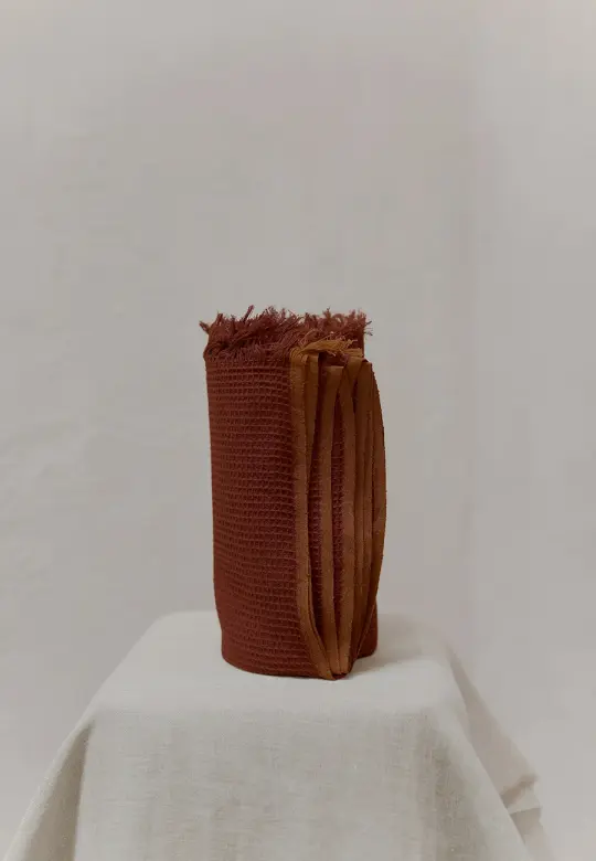 HANDWOVEN WAFFLE TOWEL - HICKORY