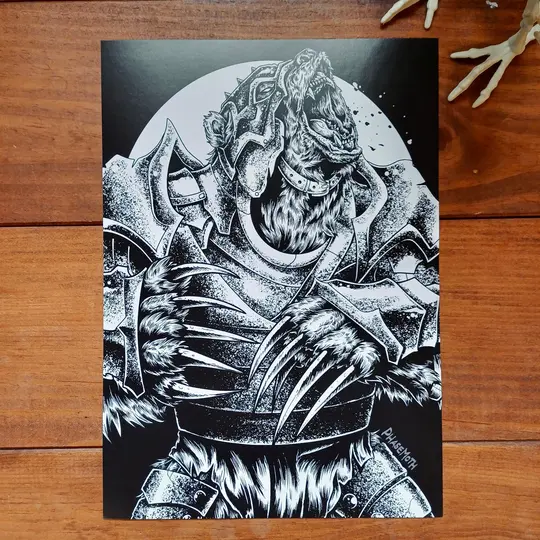 ARMORED BEAR Fantasy Art Print