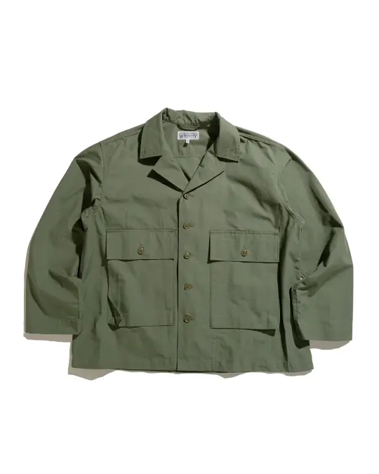 Engineered Garments Workaday Sea Bees Jacket Olive Cotton Ripstop