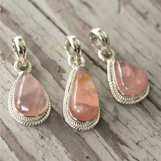 Sincerely - Rose Quartz Pendants in Sterling Silver