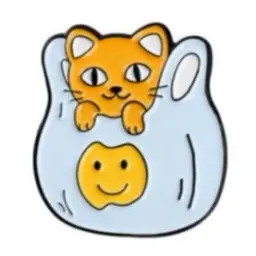 Cat in a Bag Enamel Pin - Funny Cat Lapel Pin - Cute Cat Lover Gift