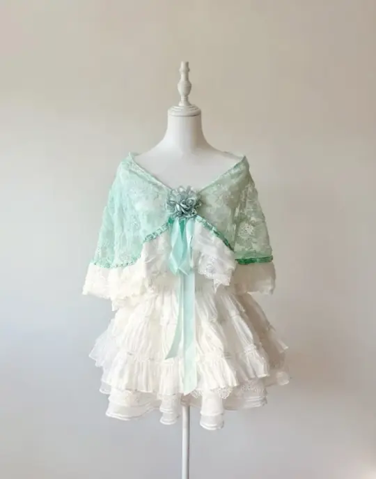 Charming White Homecoming Dress ,Lace Shawl Tiered Corset Short Prom Dress RS1667