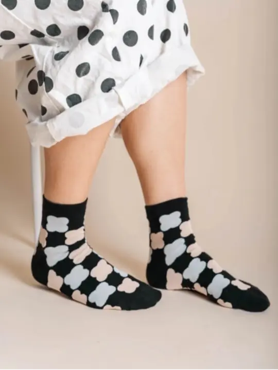 Cotton Ankle Socks - Checkerboard