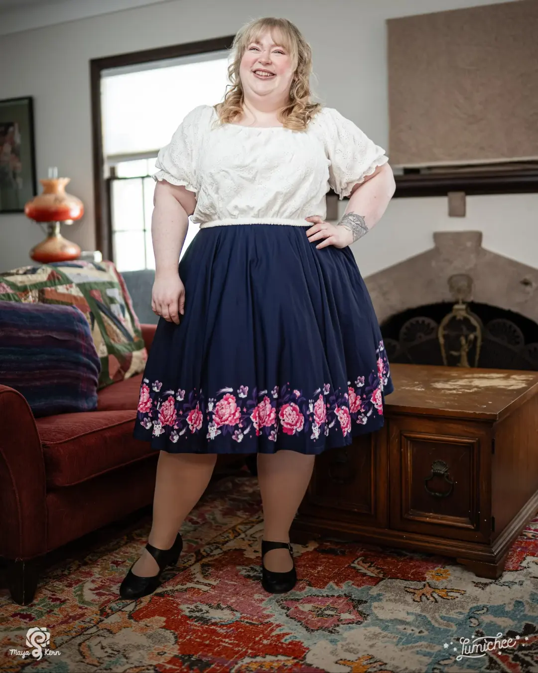 COLLAB: Lumichee — Mouse Moth Midi Skirt — FINAL SALE