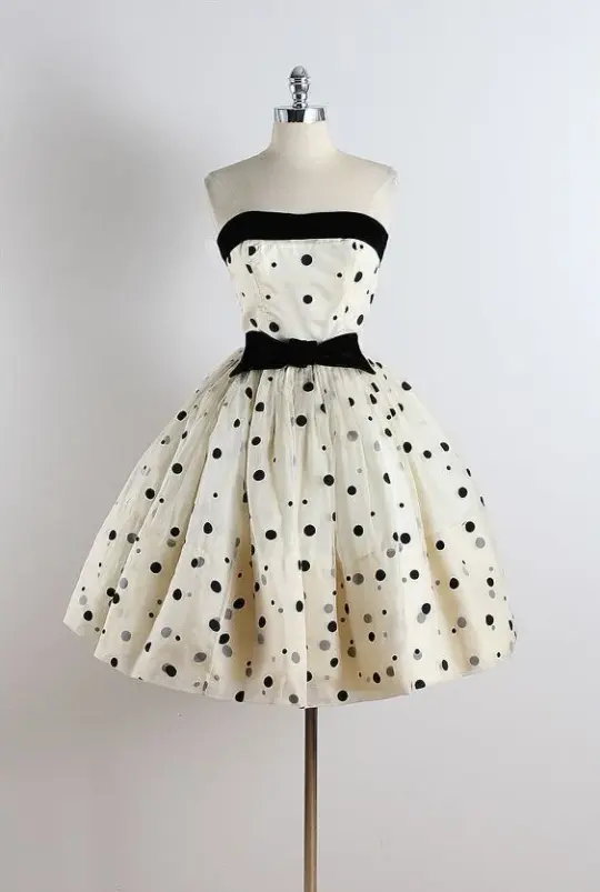 Pretty Black and White Homecoming Dress ,Polka Dots Corset Short Prom Dress RS1231