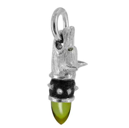 Fynder - Watchful Hound Pendant with Tourmaline and Sapphires