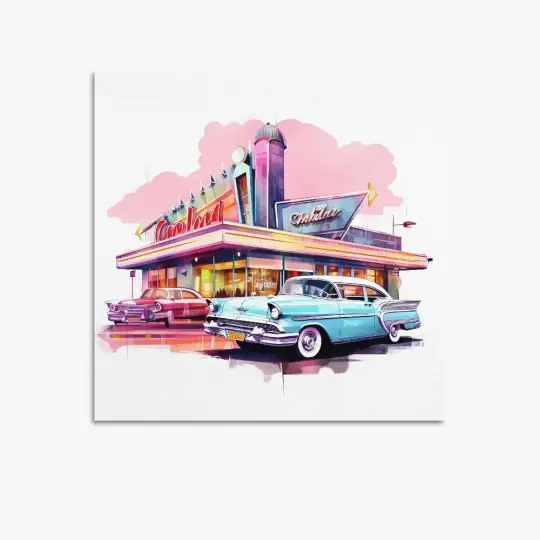 MCM Car Hop Square Unframed Canvas Print