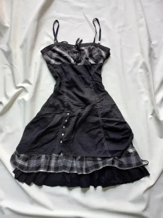 Minimalist Black Homecoming Dress ,A-Line Spaghetti Straps Splicing Summer Dress RS784