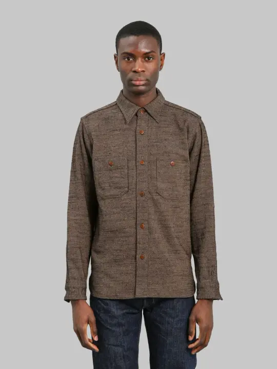 Samurai Jeans SMN25-01W Western Cut Elemental Flannel Shirt Black