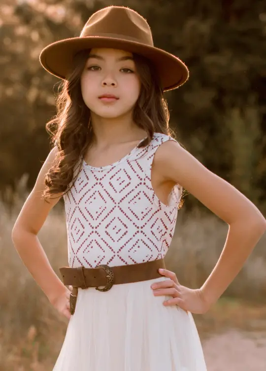 Neila Tank in Cream Boho Geo