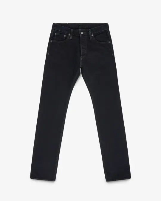 14oz Selvedge Denim Slim Tapered Cut Jeans - Indigo Overdyed Black