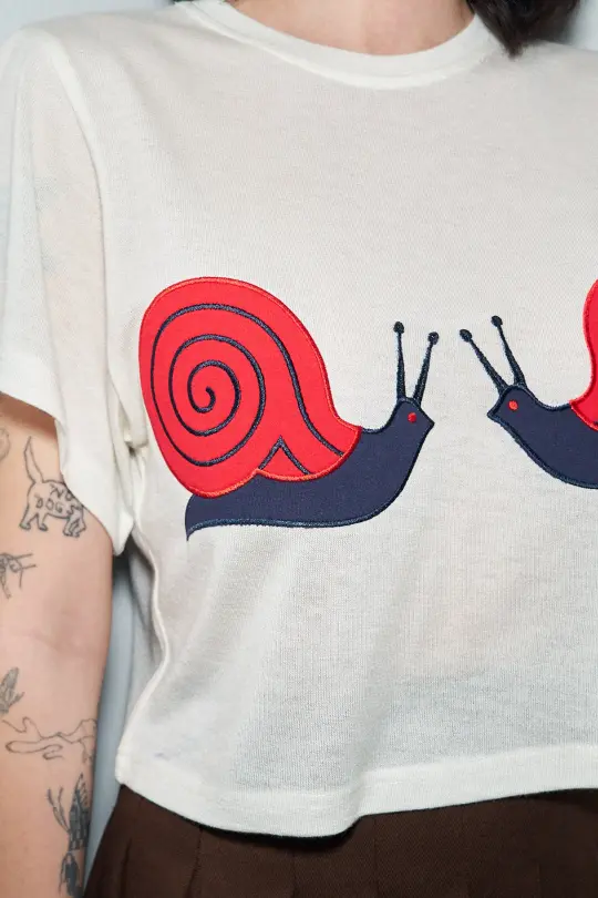 Snail Boobs Wool Blend Tommy Tee