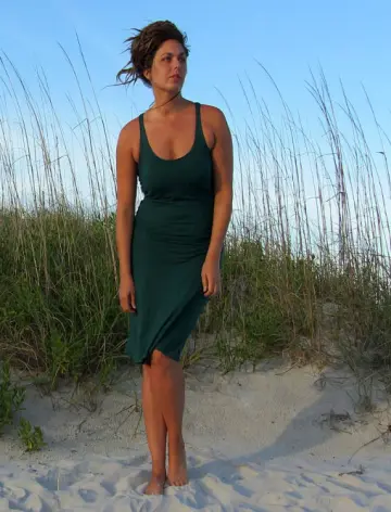 Racerback Built In Bra Tank Simplicity Below Knee Dress
