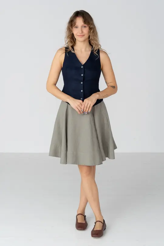 Wrap – Full-Circle Linen Mini Skirt