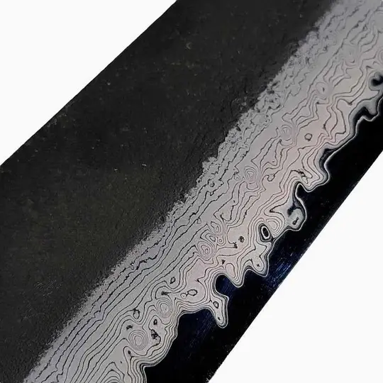HATSUKOKORO Shinkiro Damascus Kurouchi Blue Super Steel Gyuto 210mm (no handle)