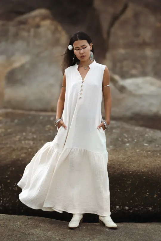 Cotton Dress Aiyana Off-White