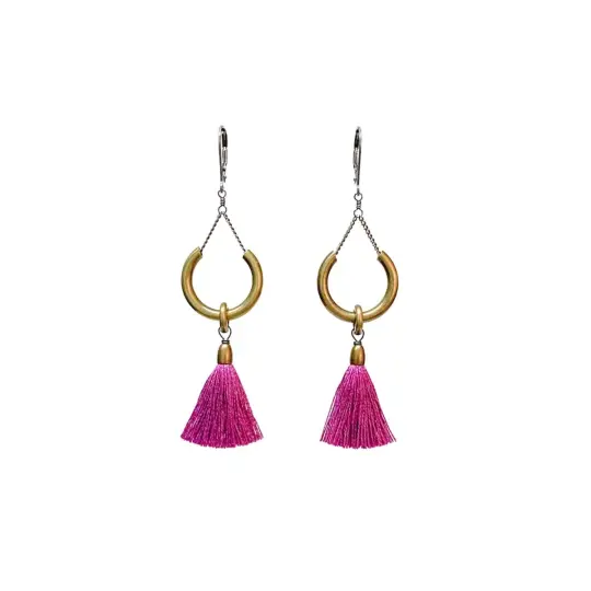 Duster Earrings - Hot Violet
