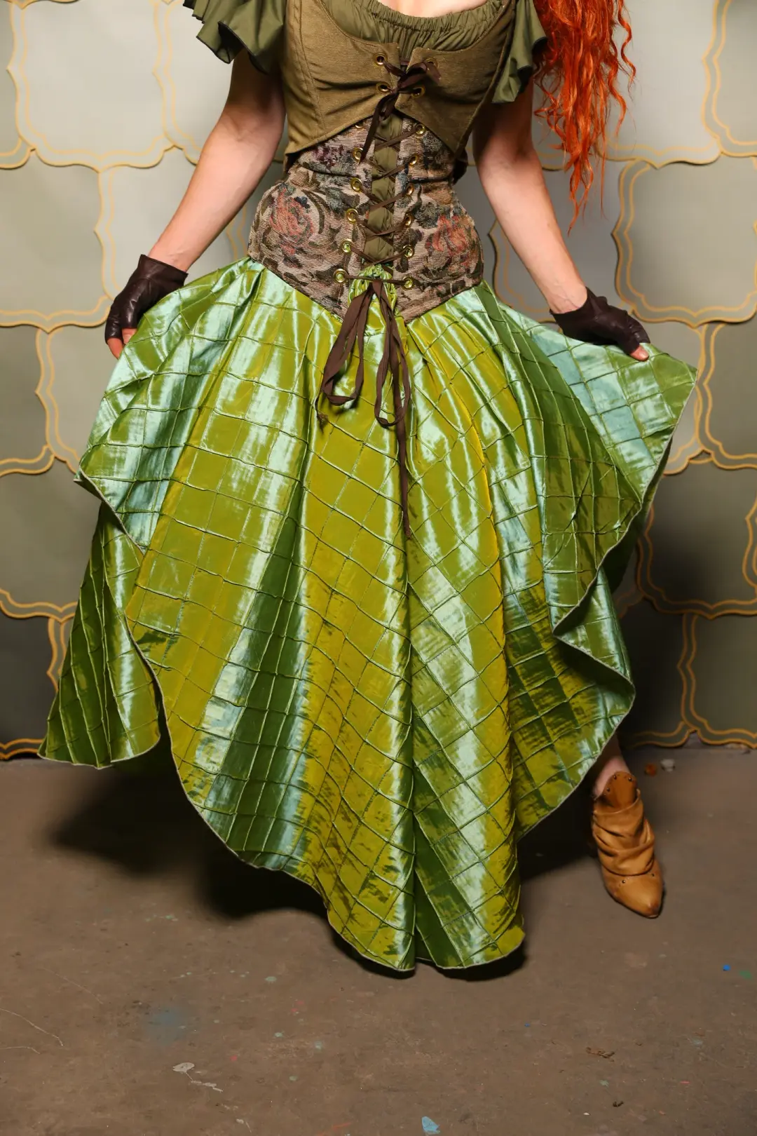 07. Crescent Skirt in Mermaid Pintuck - The Brine for Bunny Collection