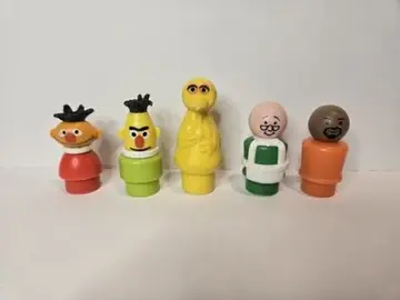 Vtg Fisher Price Little People Sesame Street 5 Figure Lot Bert,Ernie,
