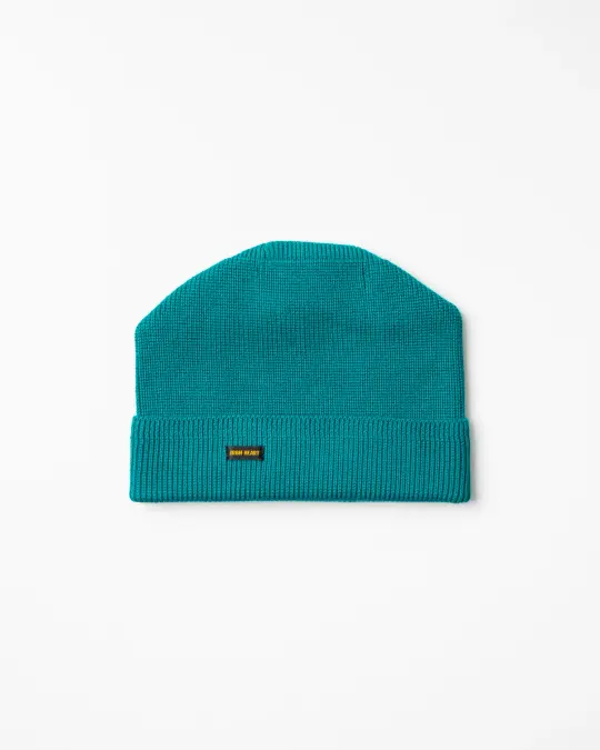 100% Cotton Ribbed Beanie - Blue