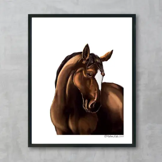 Dark Bay Horse Fine Art Print, Wholesale