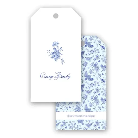 Vintage Botanical Blue Toile Women's Gift Tag