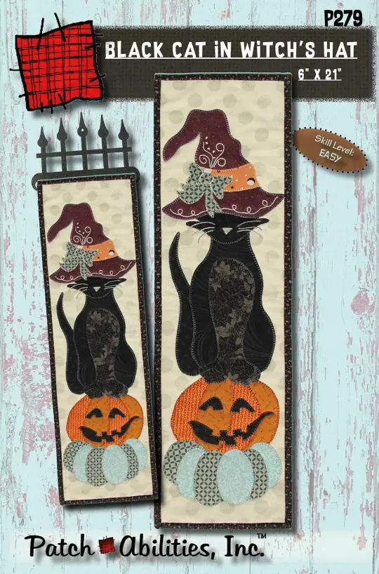 Black Cat in Witch's Hat