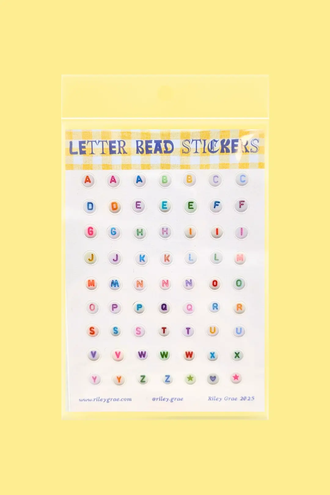 Letter Beads Clear Sticker Sheet