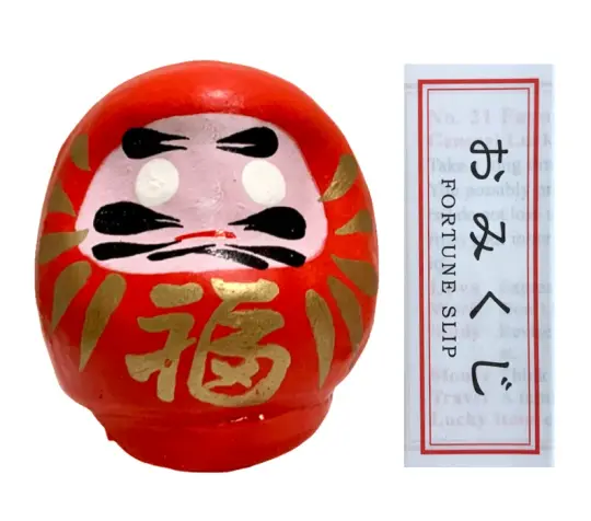Daruma doll & omikuji (fortune slip)