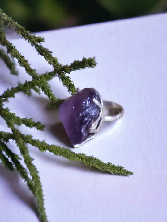Rough Amethyst Handmade ring