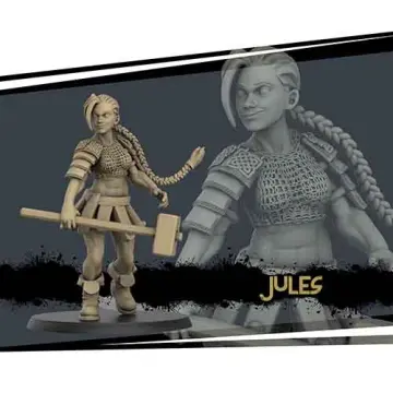 Jules gladiator miniature in 28mm scale for tabletop RPGs.
