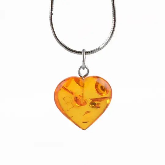 Amber Heart Pendant