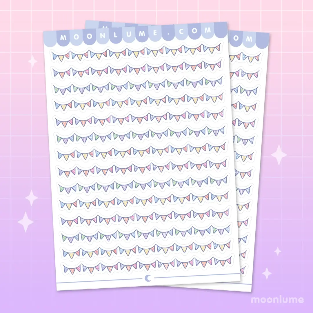 Bunting Banner Flag Dividers - matte vinyl sticker sheet