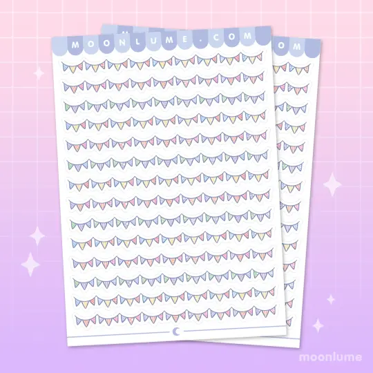 Bunting Banner Flag Dividers - matte vinyl sticker sheet