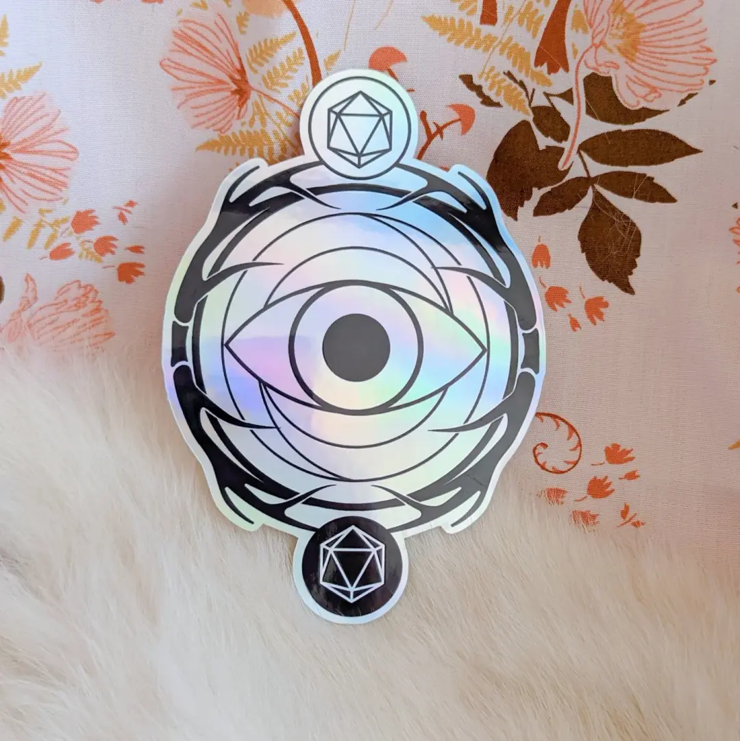 Holographic Warlock Sticker – 3.75" x 2.75" Vinyl DnD Decal