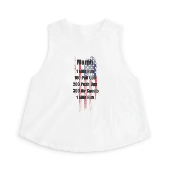 Murph Workout Women's Crop Top — American Flag WOD Fitness Tank