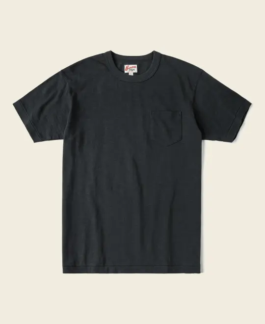 Loopwheel Tubular Slub Cotton Pocket T-Shirt - Vintage Black