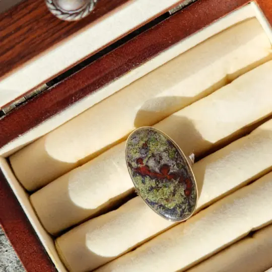 Kilve - Dragon's Blood Jasper Ring in Sterling Silver