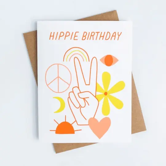 Hippie Birthday Card